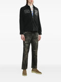 Neighborhood logo-patch zip-fastening jacket