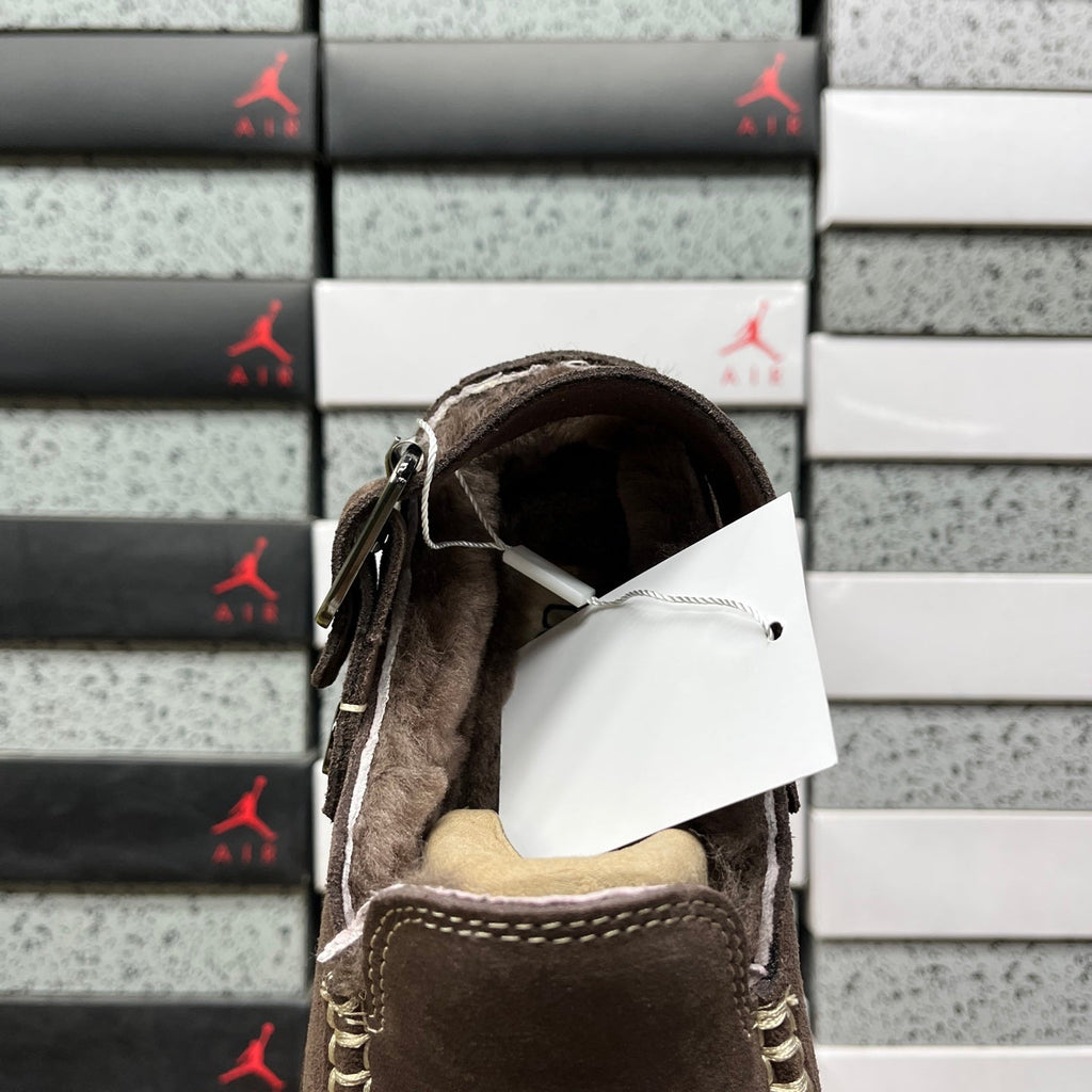 UGG Shearling Mule – Suede Clog with Plush Shearling Lining, Statement Silver Buckle Strap & Tonal Lug Sole in Chocolate