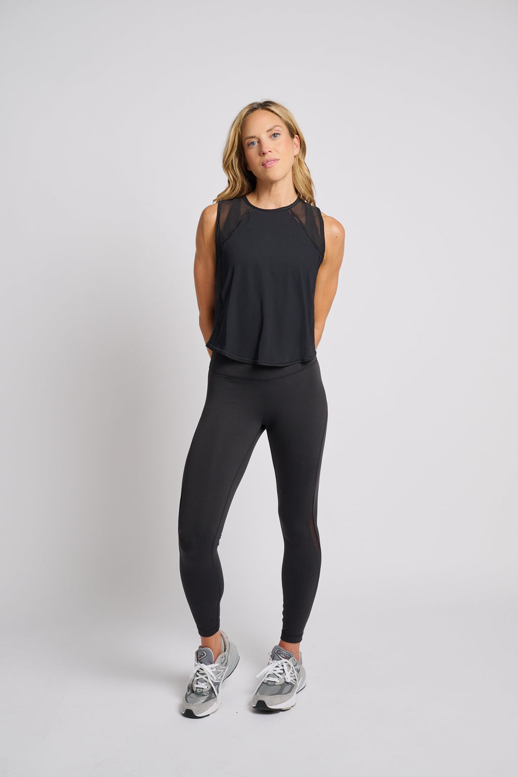 Sculpt Cropped Tank Lace Trim