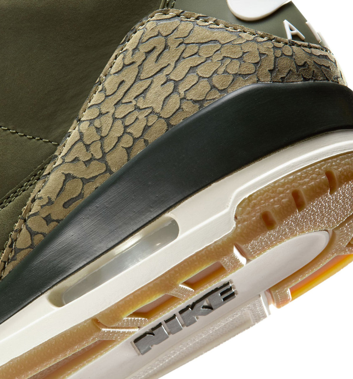 Air Jordan 3 Retro Medium Olive Men's Sneakers - Medium Olive / Light Olive / Sail / Dark Red