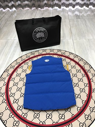Canada Goose Royal Blue Quilted Puffer Vest with Stand Collar